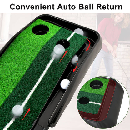 Putting Golf Practice Turf with Auto Ball Return Track 250 CM 